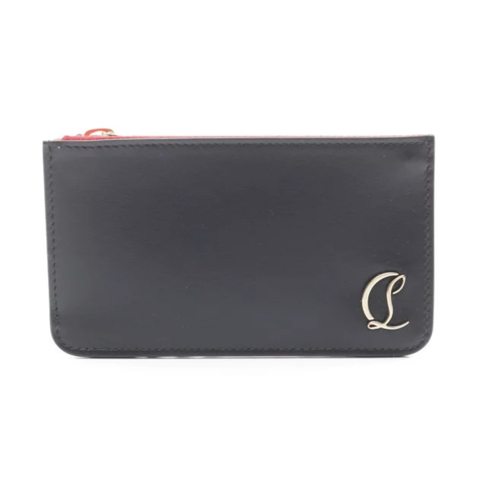 Christian Louboutin ZIPPED CARD Leather Case Black
